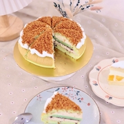 Pandan Redbean Cake Pie